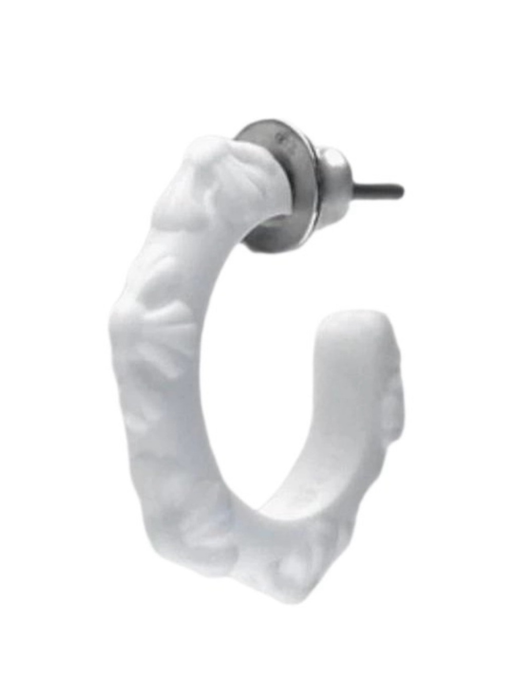 Chrome Hearts White Engraved Hoop Earring